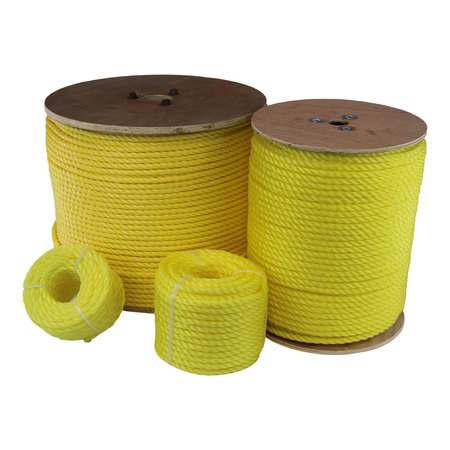 General Work Products 3-Strand Twisted Polypropylene Rope Monofilament, Yellow 5/8 PPM5/8